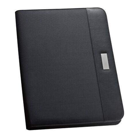 PASZO. Porte-documents A4 en PU et microfibre avec bloc de feuilles lignées Noir | sans marquage | A4 | Ligné