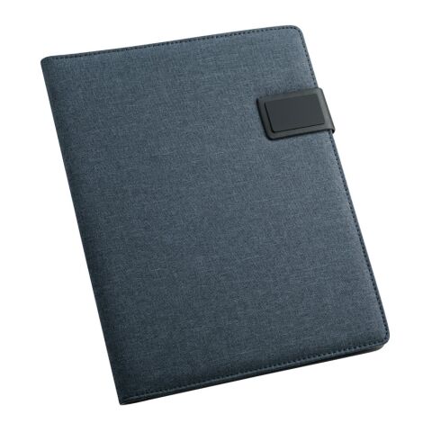 RIORDAN. Porte-documents A4 A4 en simili lin et PU. Feuilles lignées Bleu | sans marquage