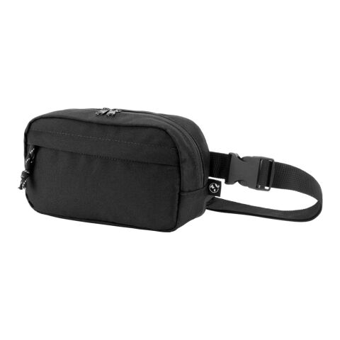 MYKONOS. Sac type &quot;banane&quot; en polyester recyclé 600D et doublure en polyester recyclé 210D Noir | Transfert 1 couleur
