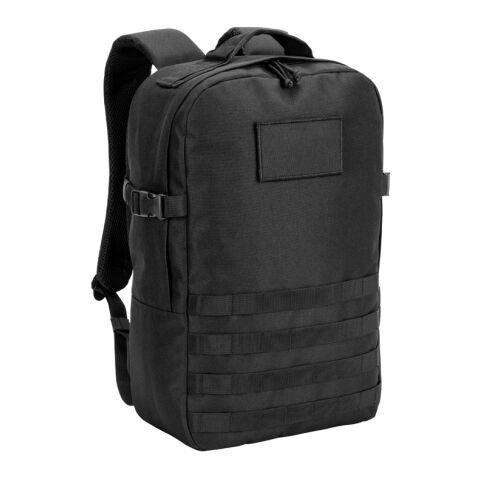 EDINBURGH BPACK. Sac à dos de style militaire en 600D, polyester recyclé haute densité et doublure en polyester recyclé 210D, 17&#039;3&#039; Noir | sans marquage
