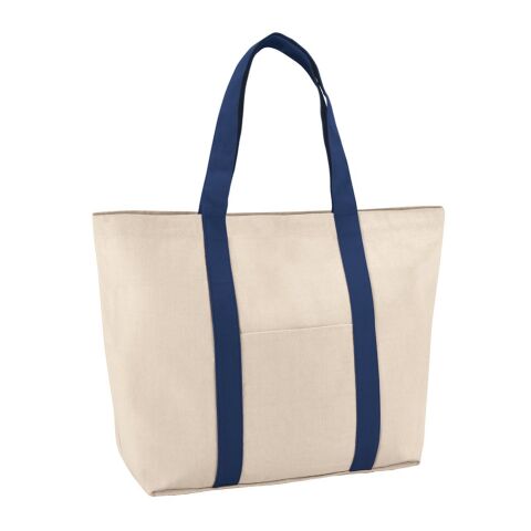 VILLE. Sac en toile 100% coton avec poche frontale et intérieure (280 g/m²) Bleu | sans marquage