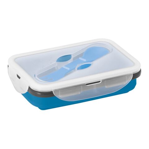 SAFFRON. Lunch Box. Boîte hermétique rétractable en silicone et PP 640 mL Bleu | sans marquage