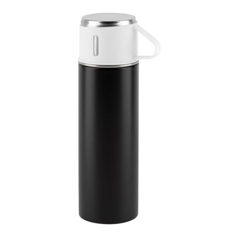 COMANECI. Bouteille en acier inoxydable à double paroi (90 % recyclé) avec finition mate 490 mL Noir | Sérigraphie 1 couleur