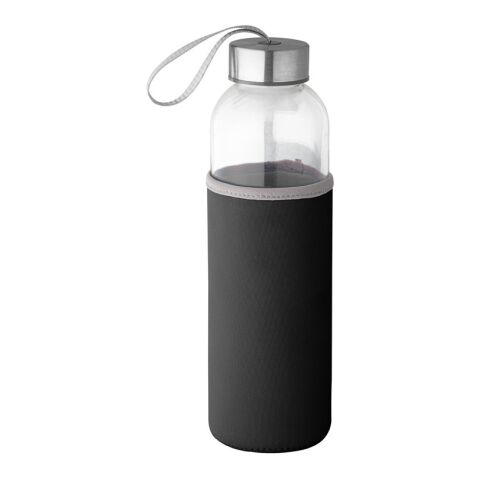 RAISE. Bouteille de sport en verre et acier inoxydable 520 mL noir | sans marquage