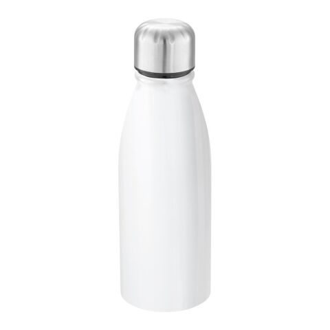 BILLY. Bouteille en aluminium 500mL avec bouchon en acier inox à sublimation Blanc | sans marquage
