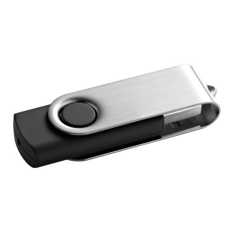 CLAUDIUS 16GB. Clé USB 16GB avec attache en métal Noir | sans marquage