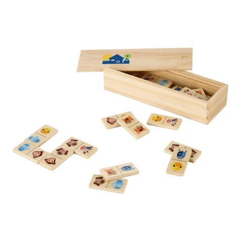 DOMIN. Jeu de dominos en bois Beige | sans marquage