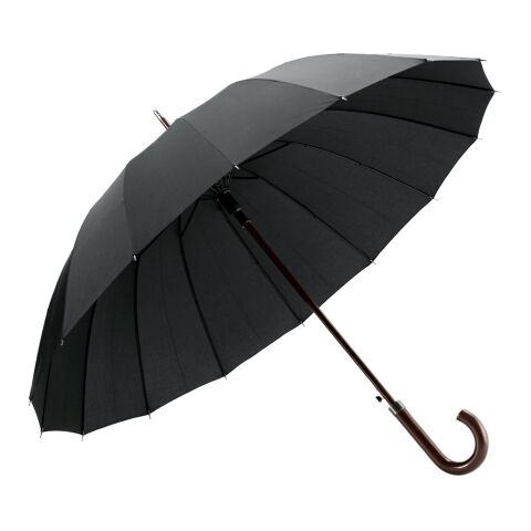 HEDI. Parapluie à 16 baleines en pongee 190T avec ouverture automatique Noir | sans marquage