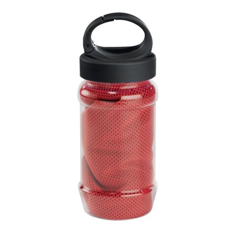 ARTX PLUS. Ensemble de bouteille en PP et PET et serviette de sport en polyamide et polyester Rouge | sans marquage