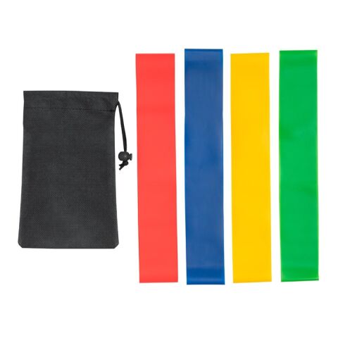 BURPEE. Jeu de bandes élastiques avec pochette en non-tissé noir | sans marquage