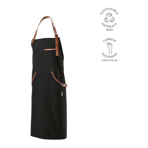 Tablier Goya en coton recyclé 300 g/m Noir | sans marquage