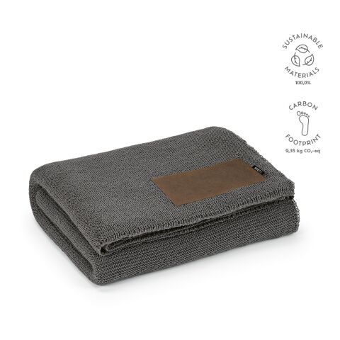 Couverture / plaid Mondrian rPET 270 g/m gris anthracite | sans marquage