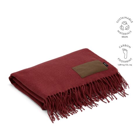Couverture / plaid Lichtenstein rPET 180 g/m rouge foncé | sans marquage