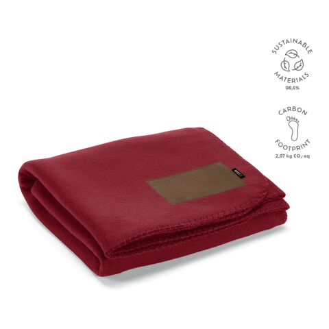 Couverture / plaid Pollock rPET 180 g/m2 rouge foncé | sans marquage