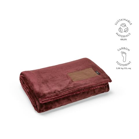 Couverture / plaid Van Eyck rPET 240 g/m rouge foncé | sans marquage
