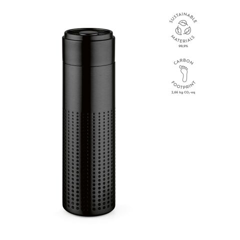 Bouteille / Gourde Perfora Acier inoxydable recyclé 540 ml Noir | sans marquage
