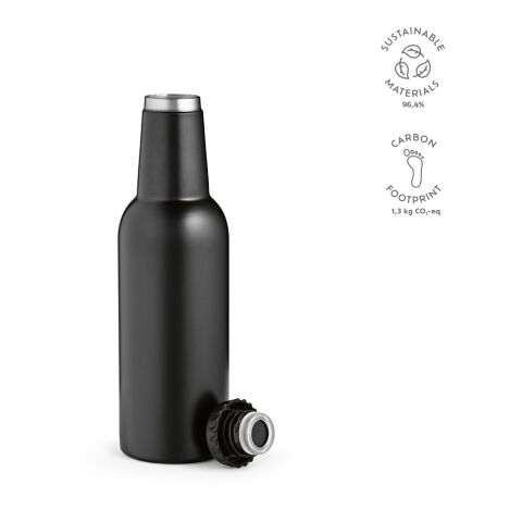 Bouteille / Gourde Sepik Acier inoxydable recyclé 360 ml Noir | sans marquage