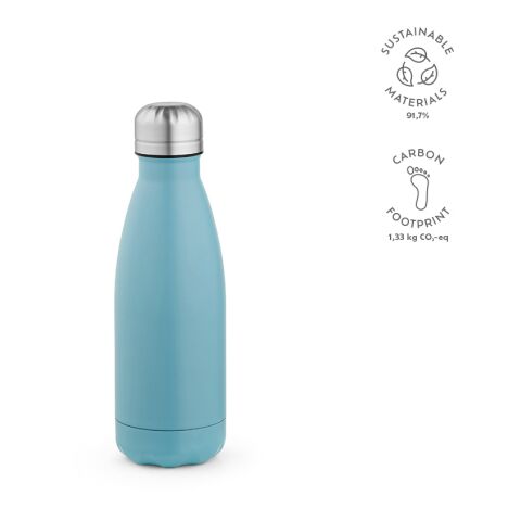 Bouteille / Gourde Mississippi 450 recyclée en acier inoxydable 430 ml bleu clair | sans marquage
