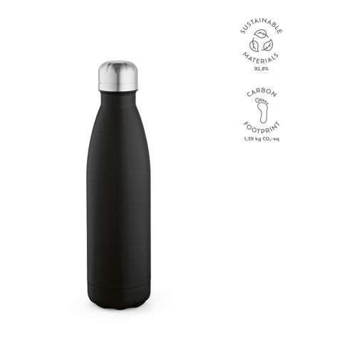 Bouteille / Gourde Mississippi 550 Acier inoxydable recyclé 535 ml Noir | sans marquage