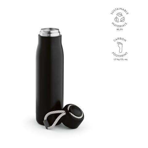 Bouteille / Gourde Lena Acier inoxydable recyclé 570 ml Noir | sans marquage