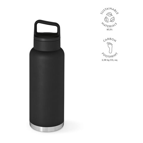 Bouteille / Gourde Zambezi 1000 Acier inoxydable recyclé 1160 ml Noir | sans marquage