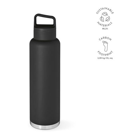 Bouteille / Gourde Zambezi 1500 Acier inoxydable recyclé 1620 ml Noir | sans marquage