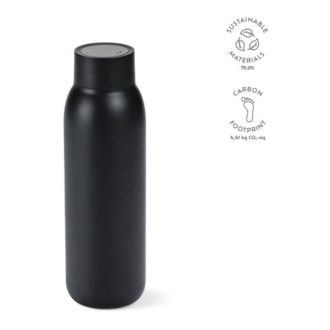 Bouteille / Gourde La Plata Acier inoxydable recyclé 650 ml Noir | sans marquage