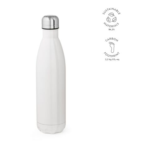Bouteille / Gourde Mississippi 800W recyclée en acier inoxydable 810 ml Blanc | sans marquage