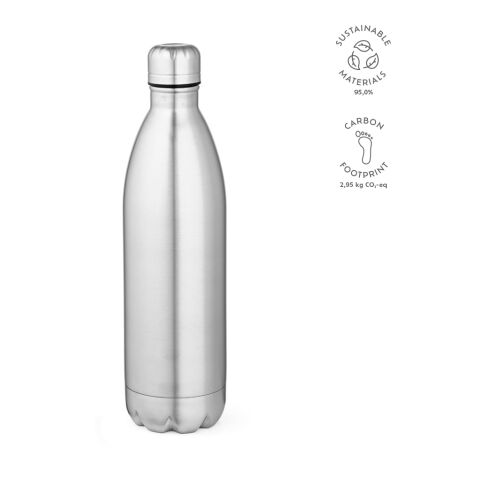 Bouteille / Gourde Mississippi 1100P acier inoxydable recyclé 1100 ml Argent | sans marquage