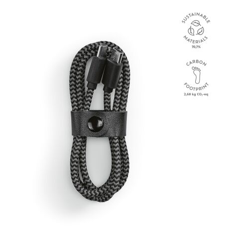 Câble Koch rPET 1m Noir | sans marquage