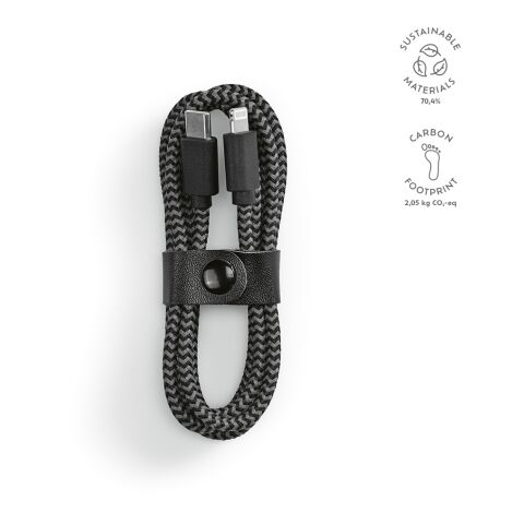 Câble Ramanujan rPET 1m Noir | sans marquage