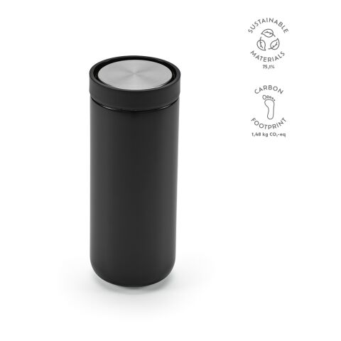 Mug de voyage Sénégal Acier inoxydable recyclé 400 ml Noir | sans marquage