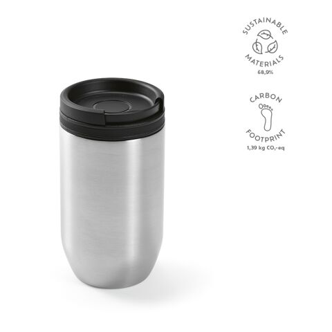 Mug de voyage Okavongo Acier inoxydable recyclé 430 ml Noir | sans marquage