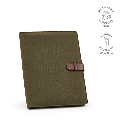 Conférencier A4 Eliot rPET vert olive | sans marquage