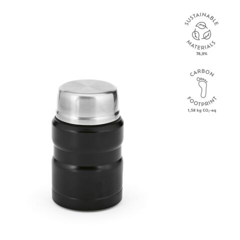 Thermos Dali Acier inoxydable recyclé 570 ml Noir | sans marquage