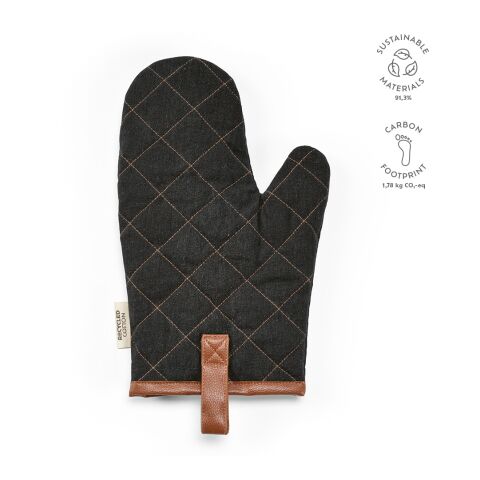 Gant de cuisine Basquiat Coton recyclé 280 g/m Noir | sans marquage