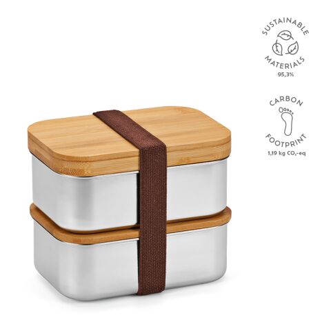 Lunch Box Vermeer Bambou 1480 ml Argent | sans marquage