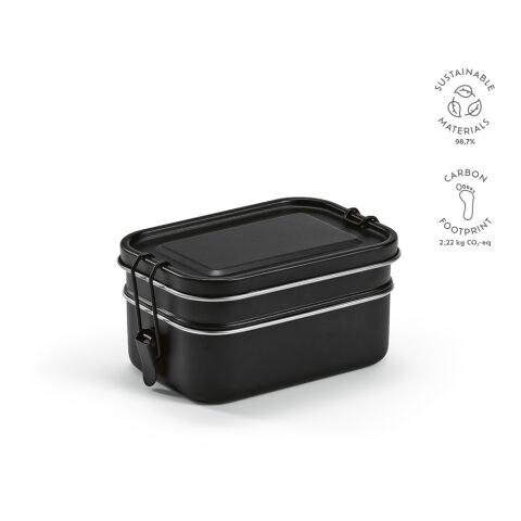 Lunch Box Tintoretto en acier inoxydable recyclé 1240 ml Noir | sans marquage