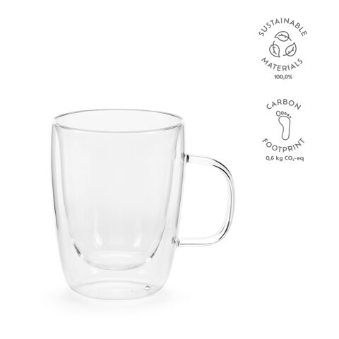 Mug Elbe 350 en verre borosilicate 300 ml Transparent | sans marquage