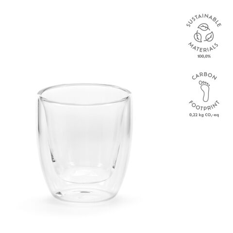 Mug Meuse 75 en verre borosilicate 70 ml Transparent | sans marquage