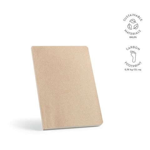 Bloc-notes Joyce A5 Papier recyclé 80 g/m Brun clair | sans marquage | A5