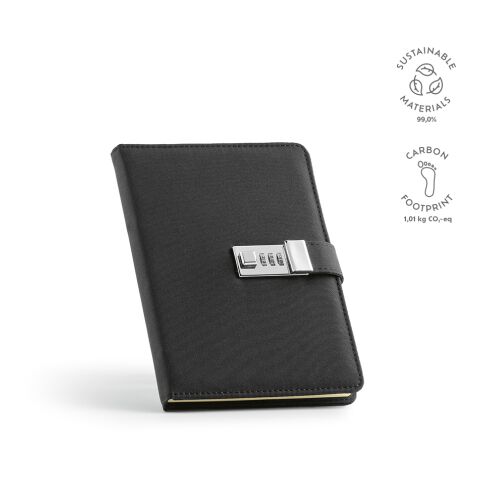 Bloc-notes Melville A5 Papier recyclé 70 g/m Noir | sans marquage | A5