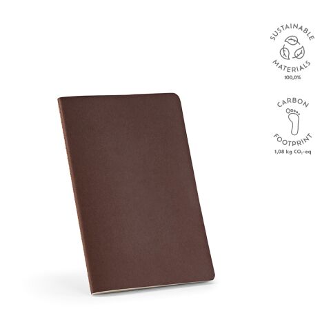 Bloc-notes Bronte A5 Papier recyclé 70 gsm marron | sans marquage