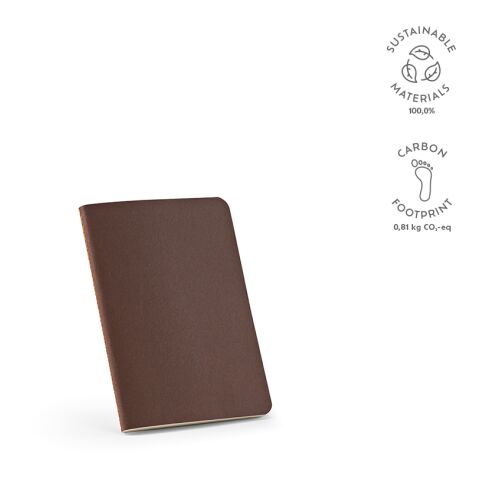 Bloc-notes Bronte A6 Papier recyclé 70 gsm marron | sans marquage