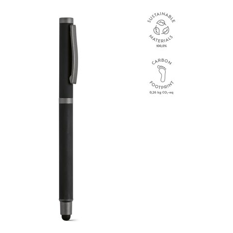 Stylo à bille Woolf Acier inoxydable recyclé Encre noire Noir | sans marquage