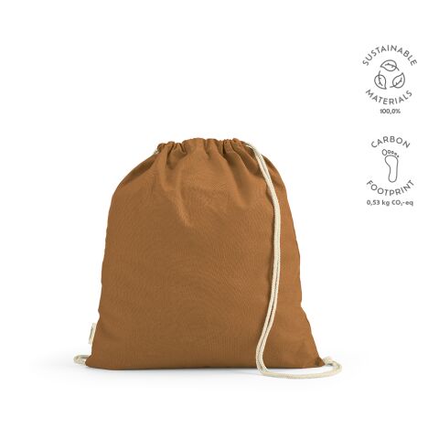 Sac en coton recyclé Lhotse 140 g/m marron | sans marquage