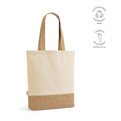 Sac de coton recyclé Puncak 180 g/m Beige | sans marquage