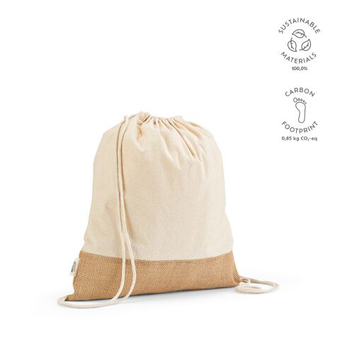 Sac de coton recyclé Denali 180 g/m Beige | sans marquage