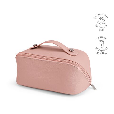 Trousse de toilette Macao Cuir recyclé Rose | sans marquage