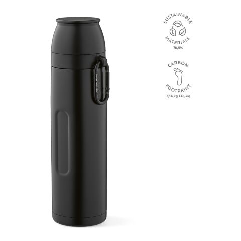 Thermos Flinders Acier inoxydable recyclé 1080 ml Noir | sans marquage